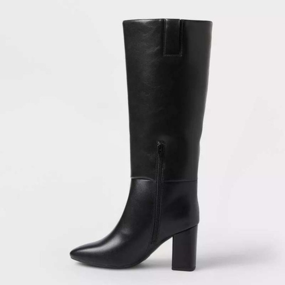 Women's A New Day Evangeline Knee High Heeled Boots Black Size 9.5 New With Tags - Picture 5 of 6